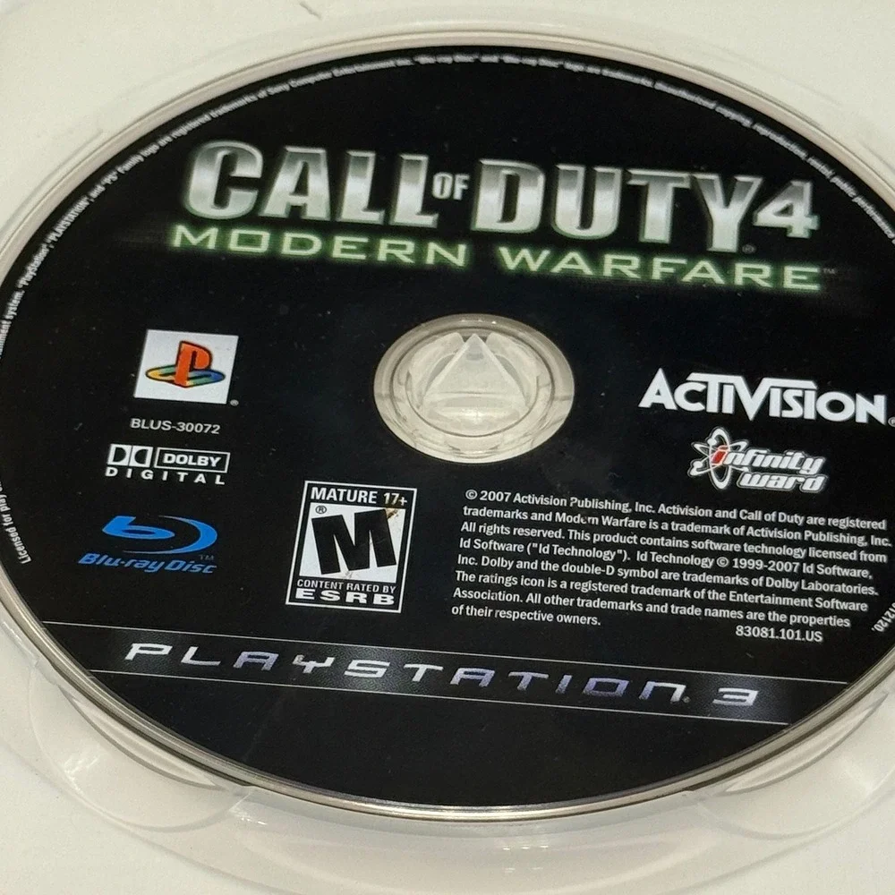 Call of Duty 4 Modern Warfare Sony PlayStation 3 PS3 Game CIB BLUS-30072